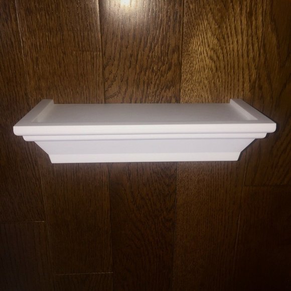 3 Small White Shelves Floating Mini Plastic Decor Holds 5 lbs Each 9x4” - Picture 10 of 12